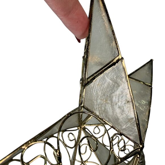 Vintage Capiz Shell Star Violin Christmas Holiday Ornament Lot - Picture 4 of 16